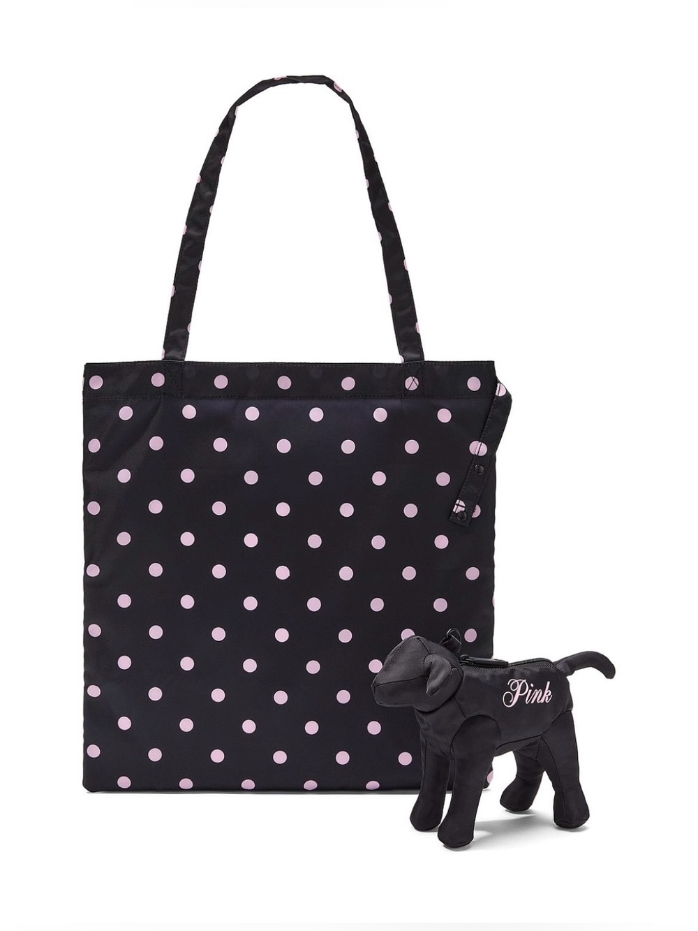 PINK Victoria’s Secret Packable Tote Bag Black/Pink NWT